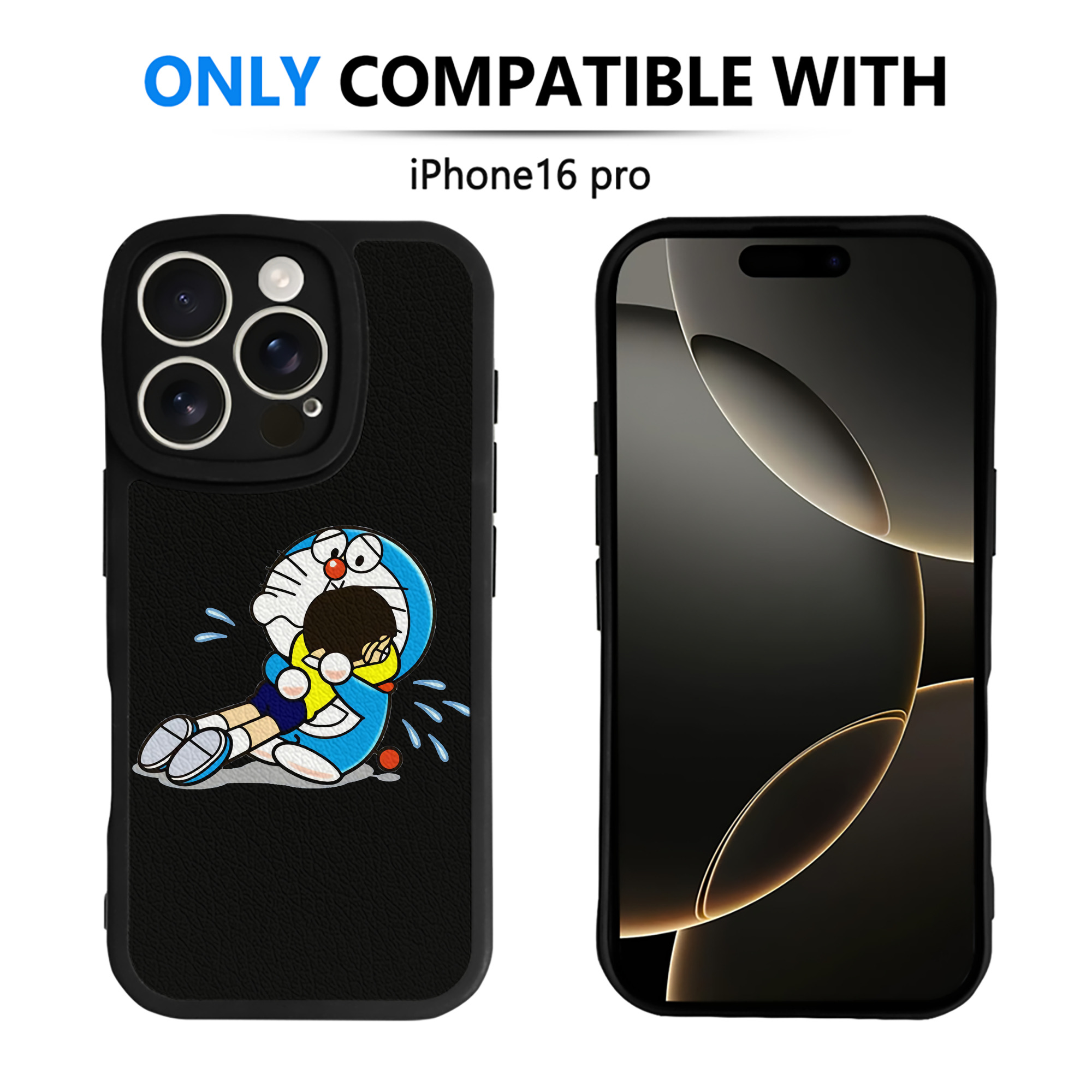 （画像用） ドラえもん Doraemon 【iPhone 16シリーズ対応】シリコンスマホケース（レザー調） 材質：シリコン